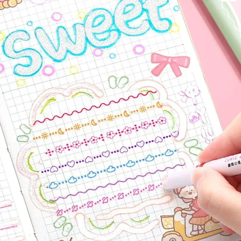6pcs Curve Liner Marker Pens